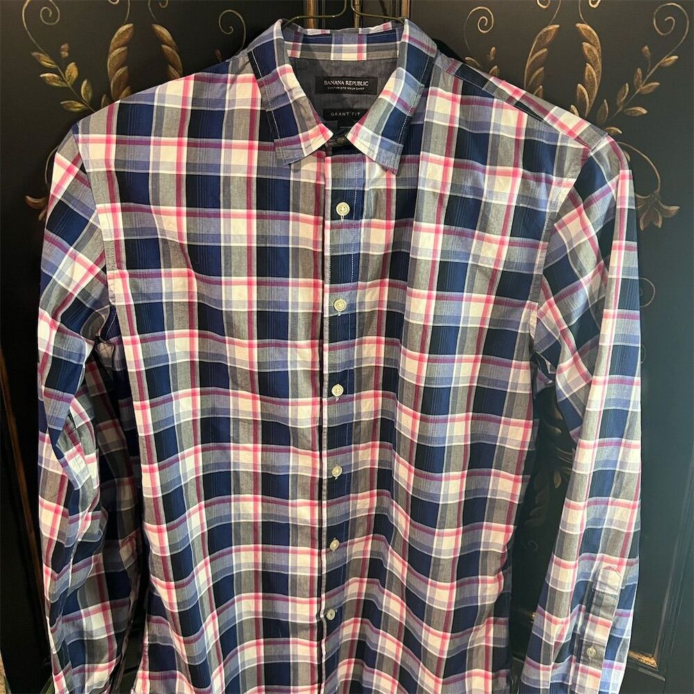 Banana Republic Men's Plaid Button-Up Shirt Multicolor Size M